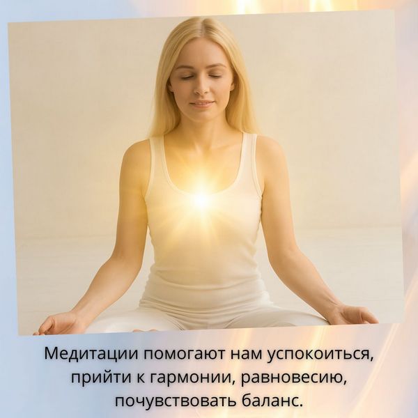 Медитации для равновесия и гармонии Медитация - это практика, которая приводит ум в состояние глубокого покоя и тишины, в идеале – состояние без мыслей. Она помогает успокоиться, обрести внутренний баланс и гармонию.