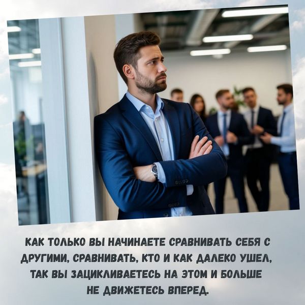 Сравнение себя с другими Как только вы начинаете себя сравнивать с другими, то ваше движение останавливается.