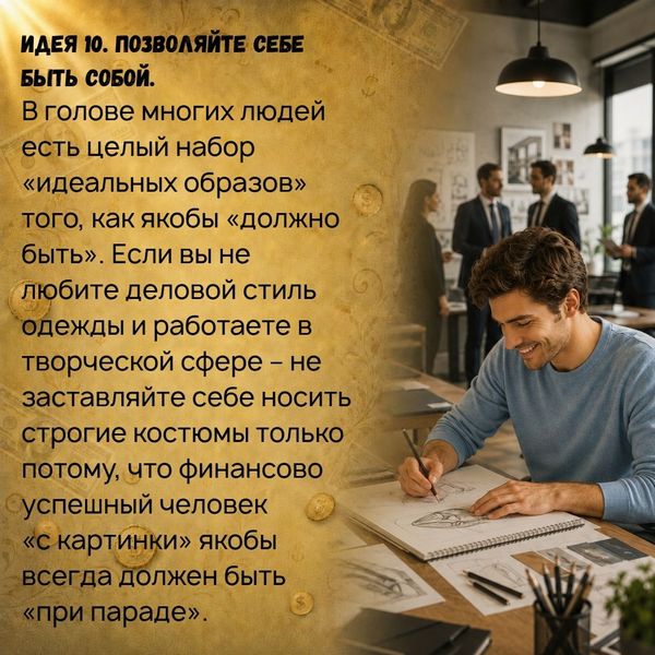 В голове многих людей есть целый набор «идеальных образов» того, как якобы «должно быть». Как должен выглядеть богатый человек, каким должен быть его, что является мерилом успеха, и так далее. Все эти образы навязывают нам наши родители, социум, глянцевые картинки в Instagram, СМИ и прочие системы-маятники…