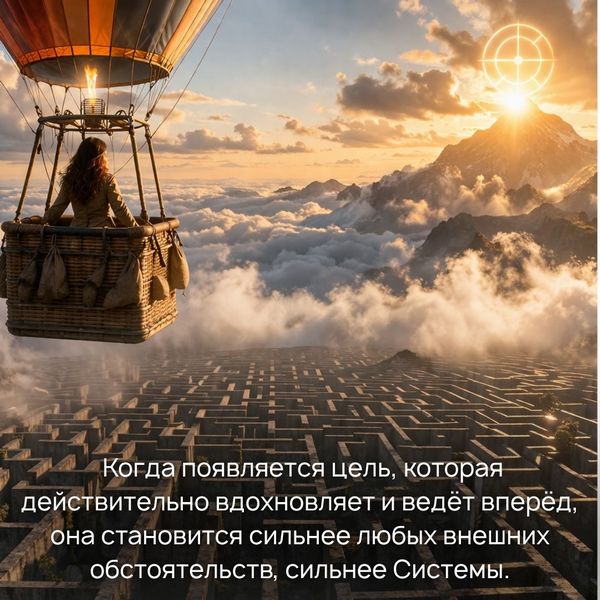 Когда появляется цель, которая действительно вдохновляет и ведёт вперёд, она становится сильнее любых внешних обстоятельств, сильнее Системы