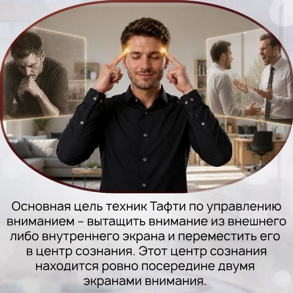 Суть в том, что у нас имеется два экрана внимания: внутренний и внешний. И мы помещаем наше внимание то в один экран, то в другой. Когда мы погружены в свои мысли, наше внимание находится во внутреннем экране. И, напротив, когда мы обращаем внимание на какие-то события или других людей – наше внимание переходит во внешний экран. 