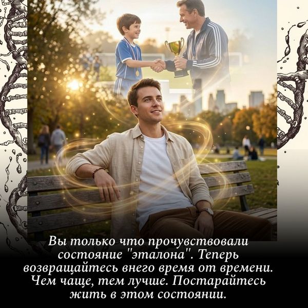Вы только что прочувствовали состояние "эталона". Теперь возвращайтесь в него время от времени. Чем чаще, тем лучше. Постарайтесь жить в этом состоянии. Не вспоминать, а именно жить.