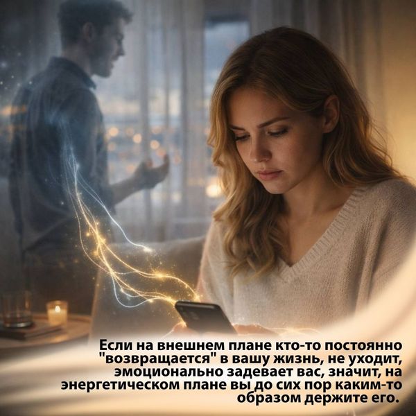 Если на внешнем плане кто-то постоянно "возвращается" в вашу жизнь, не уходит, эмоционально задевает вас, значит, на энергетическом плане вы до сих пор каким-то образом держите