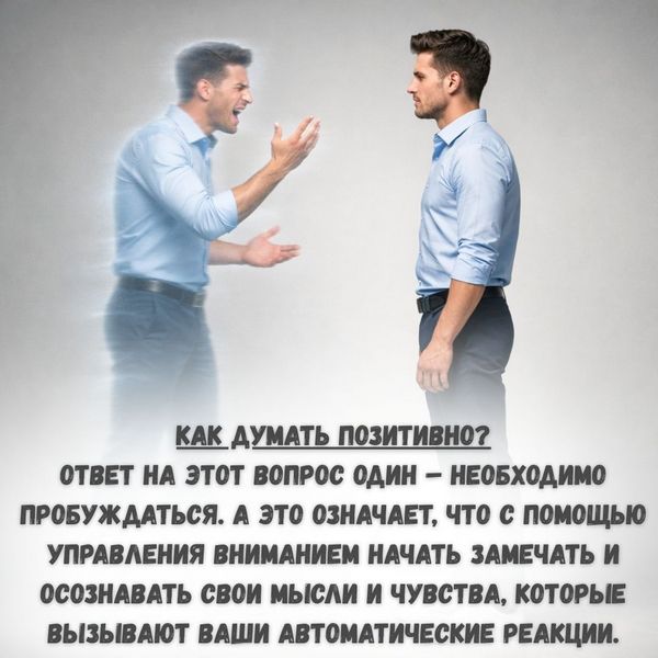 Ответ на этот вопрос один – необходимо пробуждаться. А это означает, что с помощью управления вниманием начать замечать и осознавать свои мысли и чувства, которые вызывают ваши автоматические реакции и действия. А осознав, начать выбирать другие реакции - перестать действовать "на автомате".