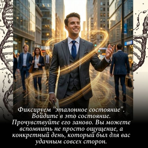 Войдите в это состояние. Прочувствуйте его заново. Вы можете вспомнить не просто ощущение, а конкретный день, который был для вас удачным со всех сторон. 