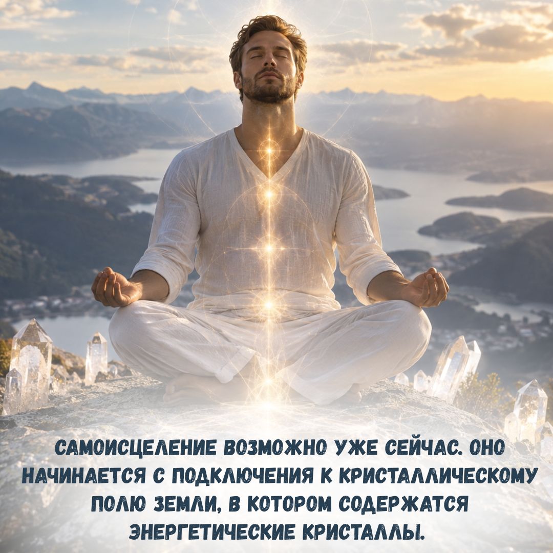 Самоисцеление возможно уже сейчас. Оно начинается с подключения к кристаллическому полю Земли, в котором содержатся энергетические кристаллы. 