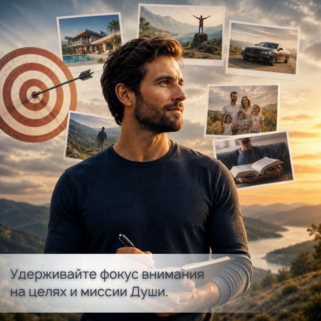 Удерживайте фокус внимания на целях и миссии Души. 