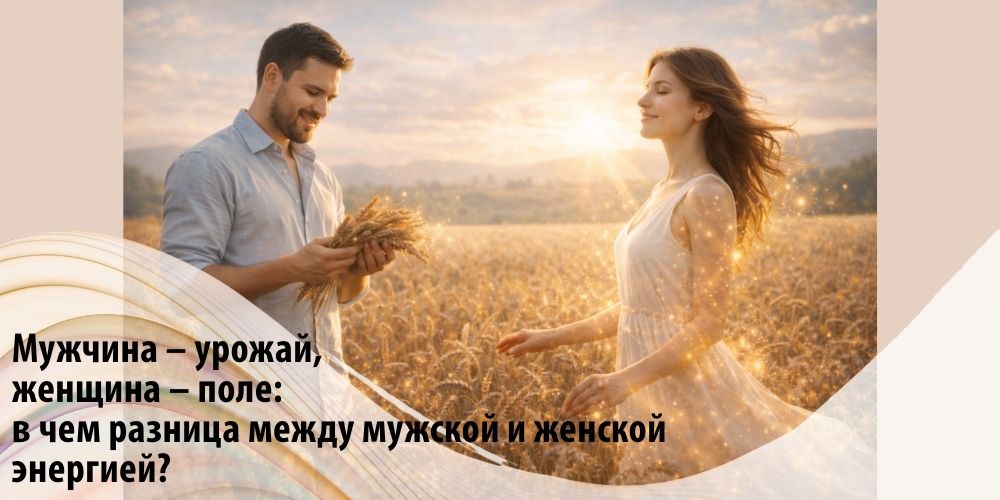 Мужчина - урожай, женщина - поле Мужчина – урожай, женщина – поле: в чем разница между мужской и женской энергией?