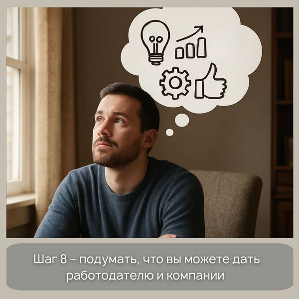 Шаг 8 – подумать, что вы можете дать работодателю и компании 
