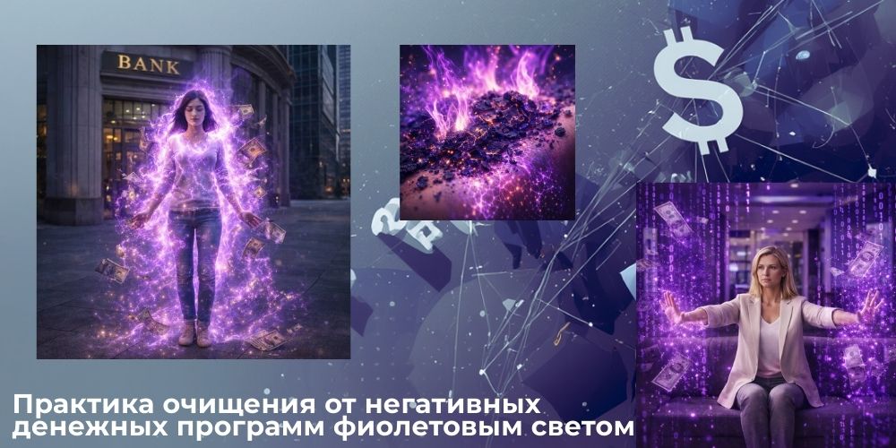 Практика очищения от негативных денежных программ фиолетовым светом