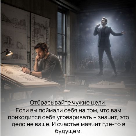 Всегда очень легко проверить, на своём ли вы находитесь месте. Если на своём – значит, вы счастливы уже сейчас, просто занимаясь им. Вы испытываете чувство глубокого внутреннего удовлетворения. Если на чужом – то счастье маячит где-то в будущем. 
