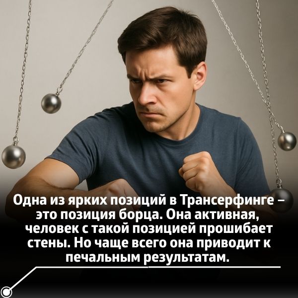 Одна из ярких позиций в Трансерфинге – это позиция борца. Она активная, человек с такой позицией прошибает стены. Но чаще всего она приводит к печальным результатам.