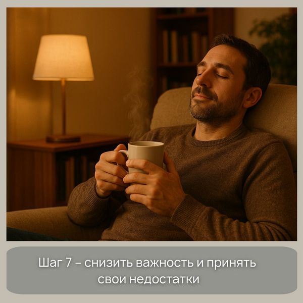 Шаг 7 – снизить важность и принять свои недостатки