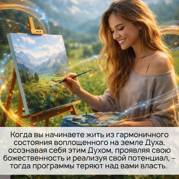 Когда вы начинаете их осознавать, видеть, когда начинаете жить из гармоничного состояния воплощенного на земле Духа, осознавая себя этим Духом, проявляя свою божественность и реализуя свой потенциал, – тогда эти программы теряют над вами власть. 