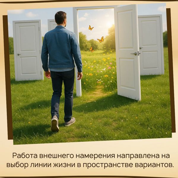 Внешнее намерение Работа внешнего намерения направлена на выбор линии жизни в пространстве вариантов.