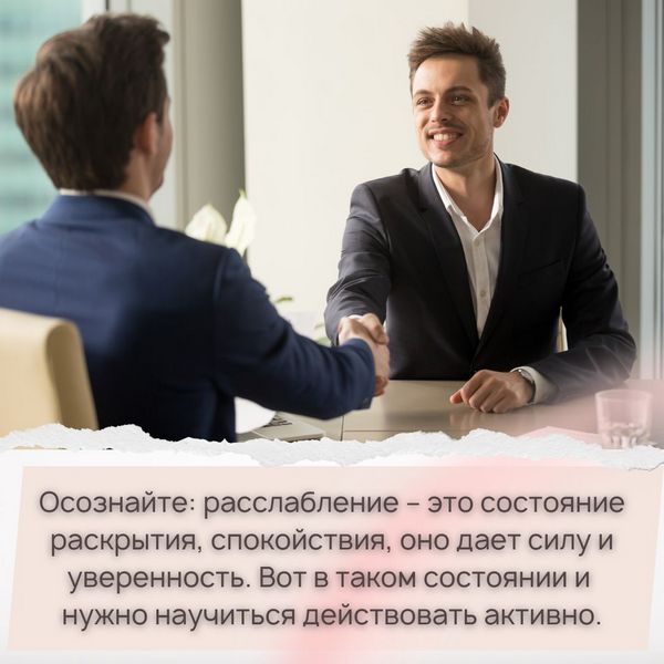 Осознайте: расслабление – это состояние раскрытия, спокойствия, оно дает силу и уверенность. 