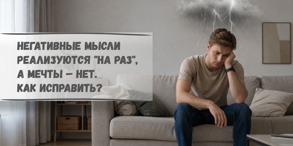 Негативные мысли реализуются "на раз", а мечты – нет. Как исправить?