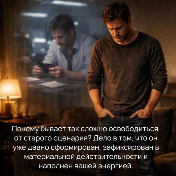 Почему бывает так сложно освободиться от старого сценария? Дело в том, что он уже давно сформирован, зафиксирован в материальной действительности и наполнен вашей энергией.