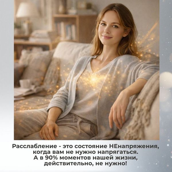 Расслабление - это состояние НЕнапряжения, когда вам не нужно напрягаться. А в 90% моментов нашей жизни, действительно, не нужно! 