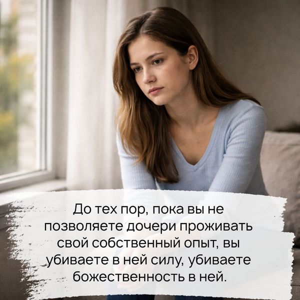 До тех пор, пока вы не позволяете ей проживать свой собственный опыт, вы убиваете в ней силу, убиваете божественность в ней. 