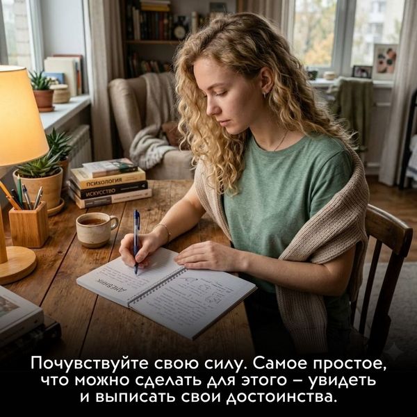 Почувствуйте свою силу. Самое простое, что можно сделать для этого – увидеть и выписать свои достоинства.