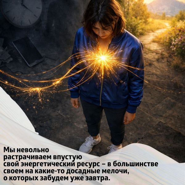 Мы невольно растрачиваем впустую свой энергетический ресурс – в большинстве своем на какие-то досадные мелочи, о которых забудем уже завтра. 