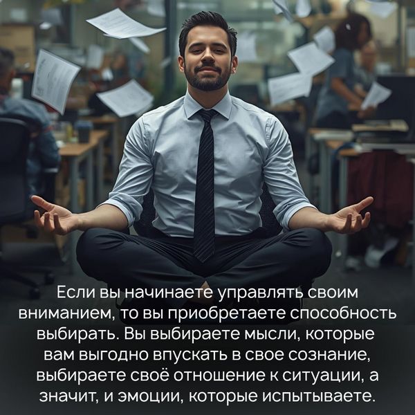Если вы начинаете управлять своим вниманием, то вы приобретаете способность выбирать.