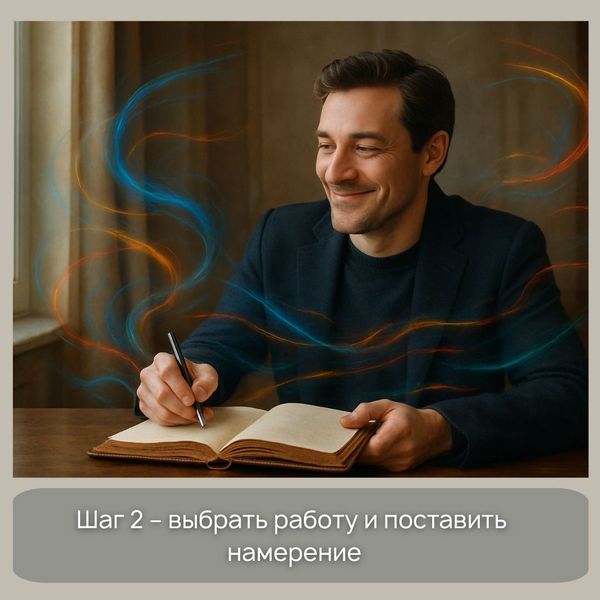 Шаг 2 – выбрать работу и поставить намерение
